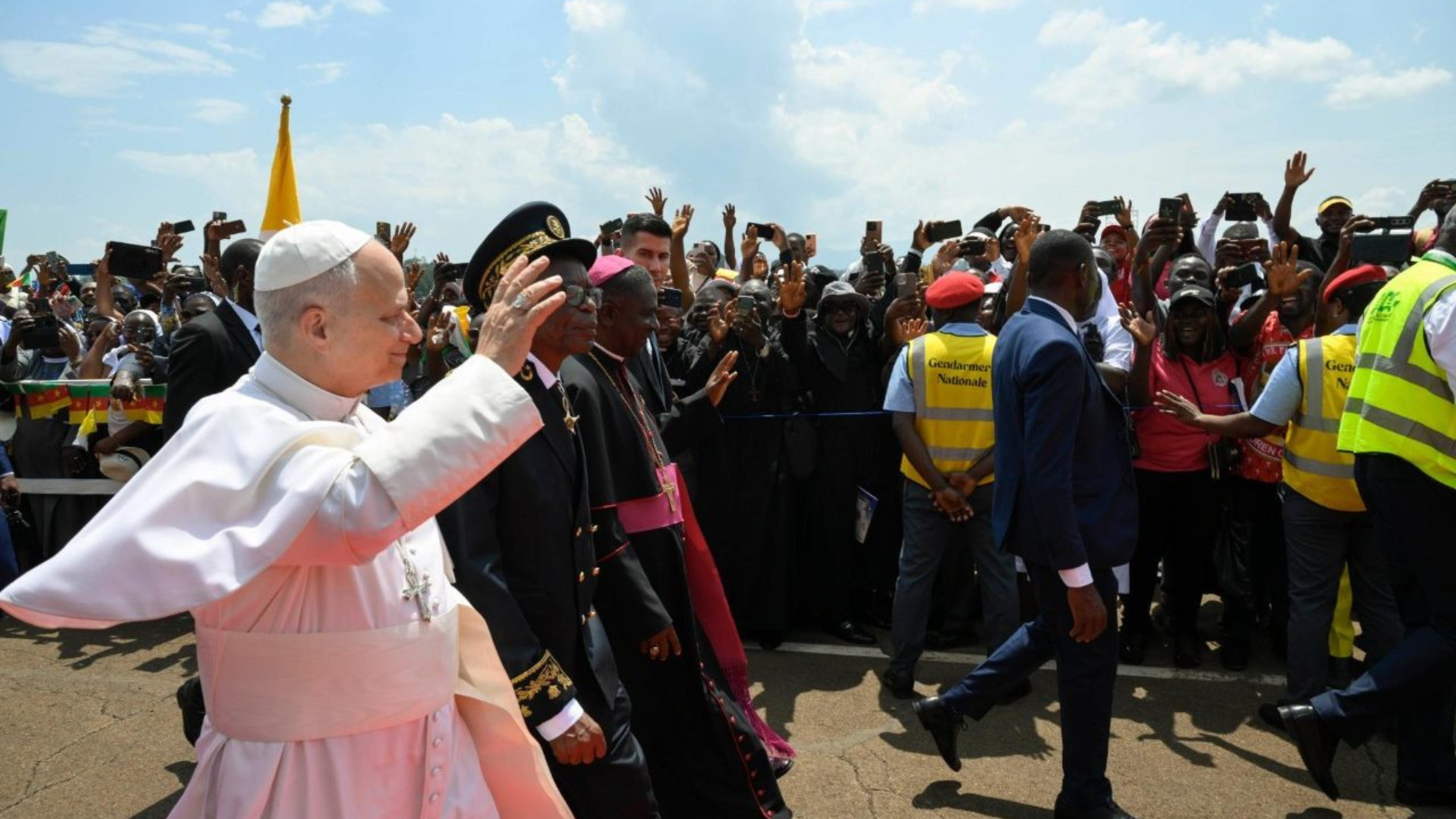Pope Leo XIV greeting and blessing the People in Bamenda Cameroon