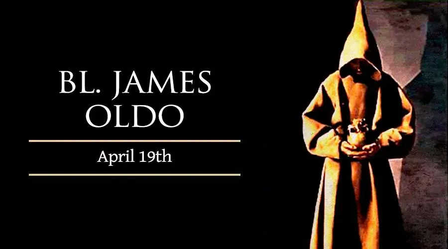 Blessed James Oldo of Lodi depicted in prayer as a Franciscan priest