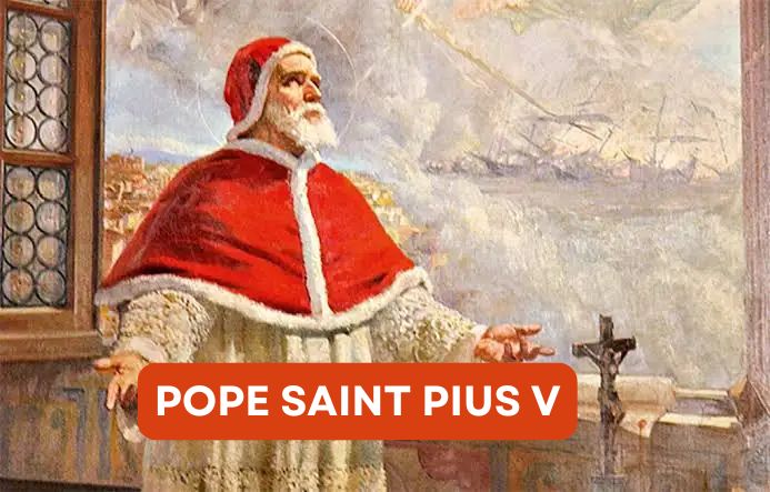 Portrait of Saint Pius V in papal vestments, symbolizing his role in the Catholic Reformation