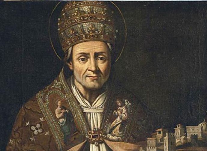 Portrait of Pope St. Celestine V in papal vestments, depicting the hermit pope who resigned after five months and was later canonized despite Dante's controversial portrayal