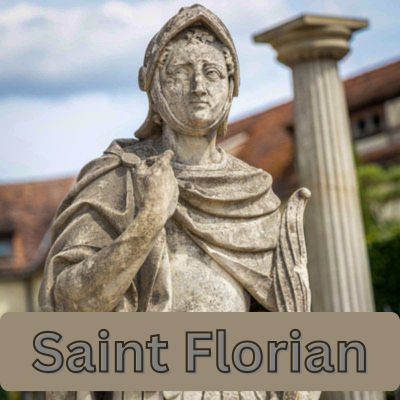 Statue of St. Florian patron of firefighters.