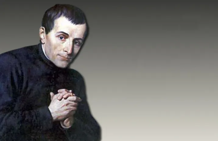 Statue of Saint Joseph Cafasso, the "Priest of the Gallows," patron of prisoners and prison chaplains, shown in priestly vestments with a deformed spine