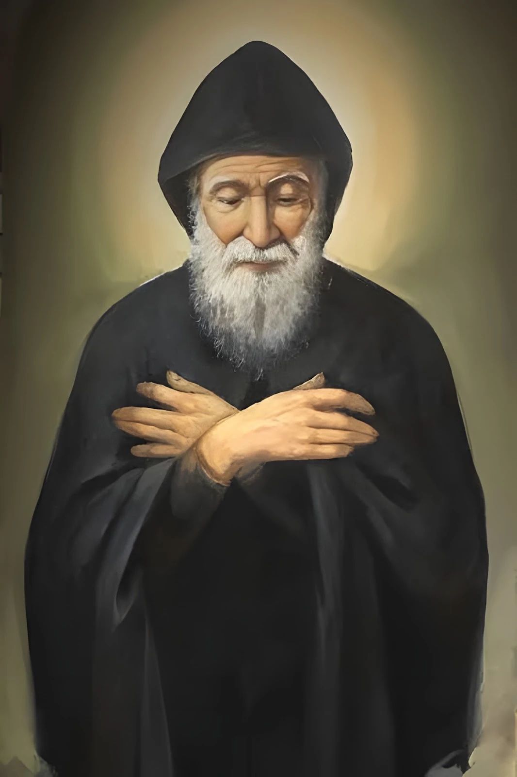 Saint Charbel Makhlouf icon, Lebanese hermit monk and miracle worker