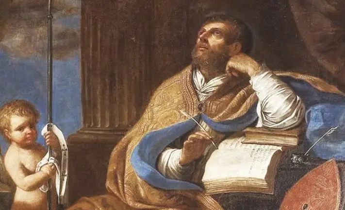 Saint Peter Chrysologus bishop mosaic portrait