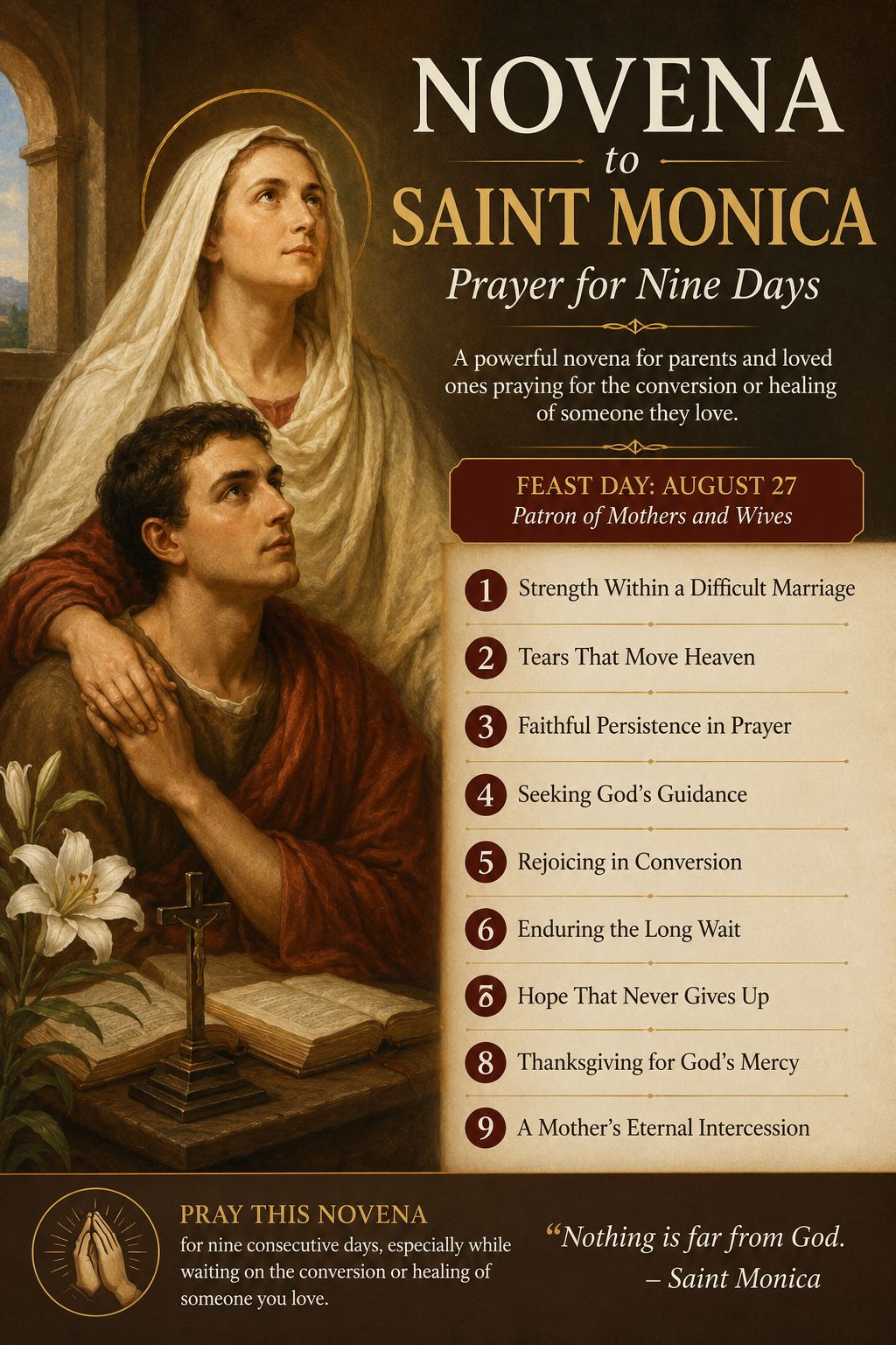 Novena to Saint Monica mother prayer
