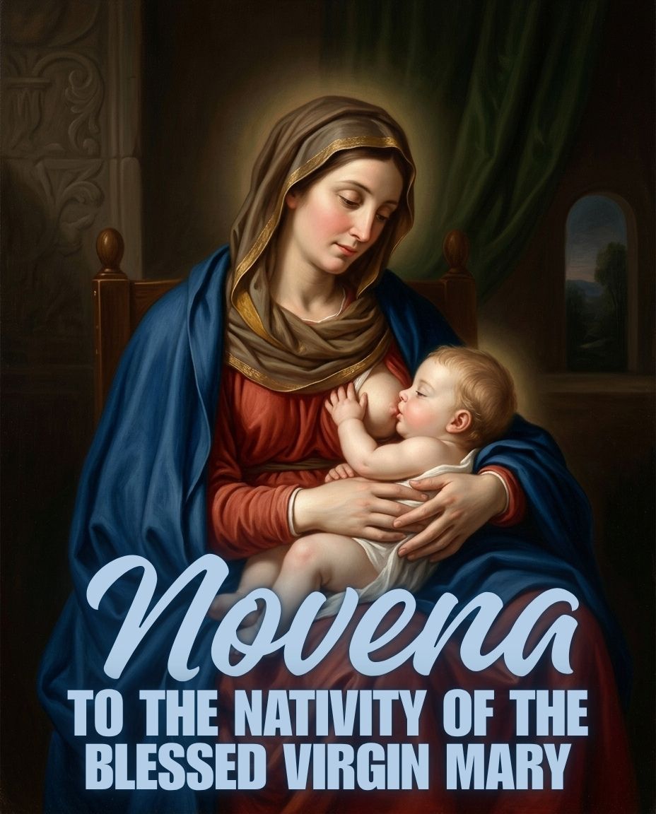 Novena to the Nativity of the Blessed Virgin Mary icon of infant Mary with Saint Anne