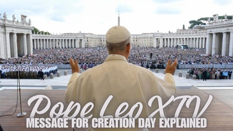 Pope Leo XIV's Message for Creation Day 2026 shown during Angelus address at Castel Gandolfo
