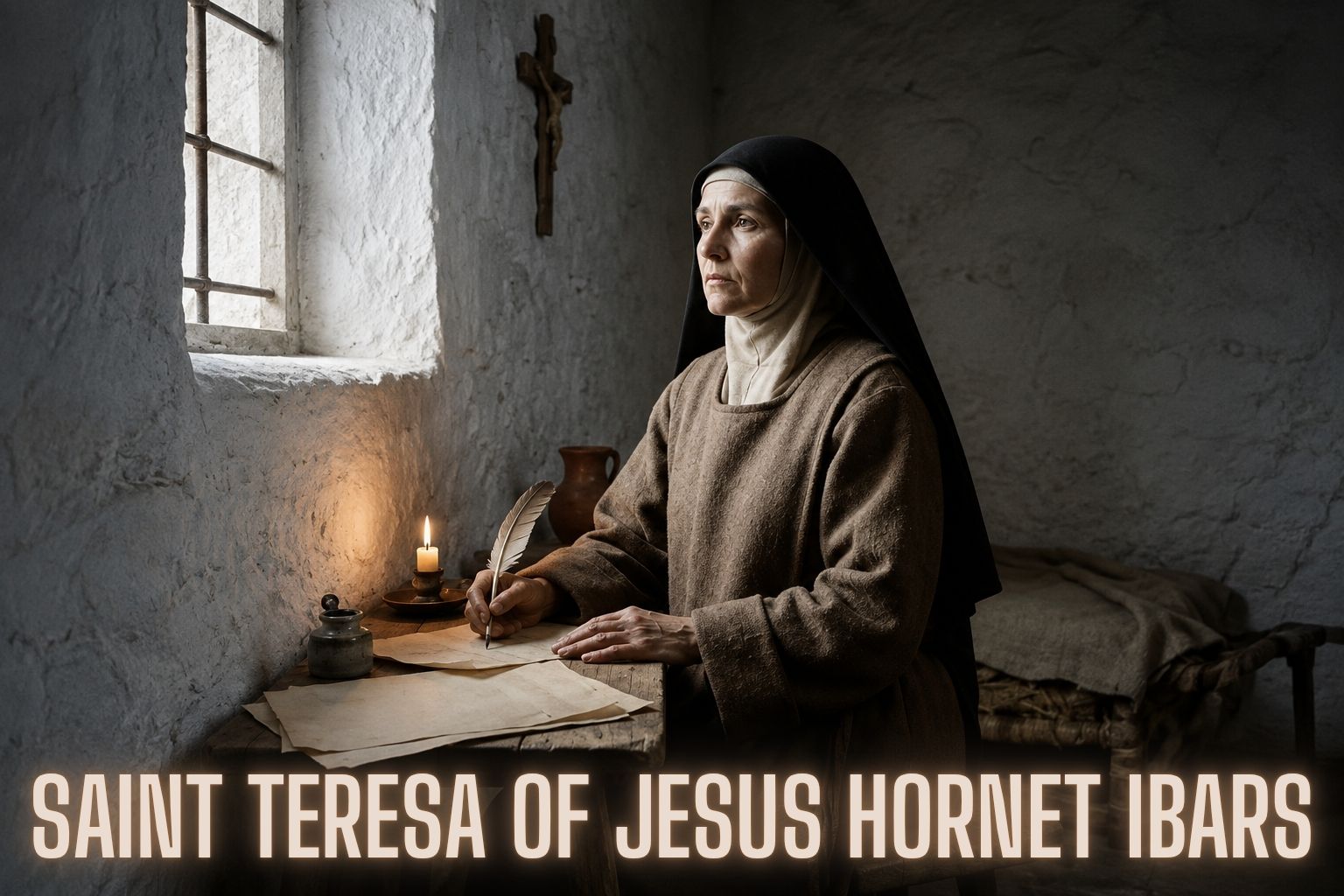 Saint Teresa of Jesus Jornet Ibars wearing the habit of the Little Sisters of the Abandoned Elderly
