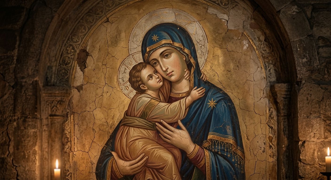 Feast of Our Lady of Good Counsel fresco at Genazzano shrine
