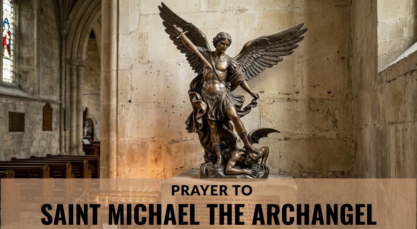 Saint Michael the Archangel prayer asking for protection against Satan and evil spirits