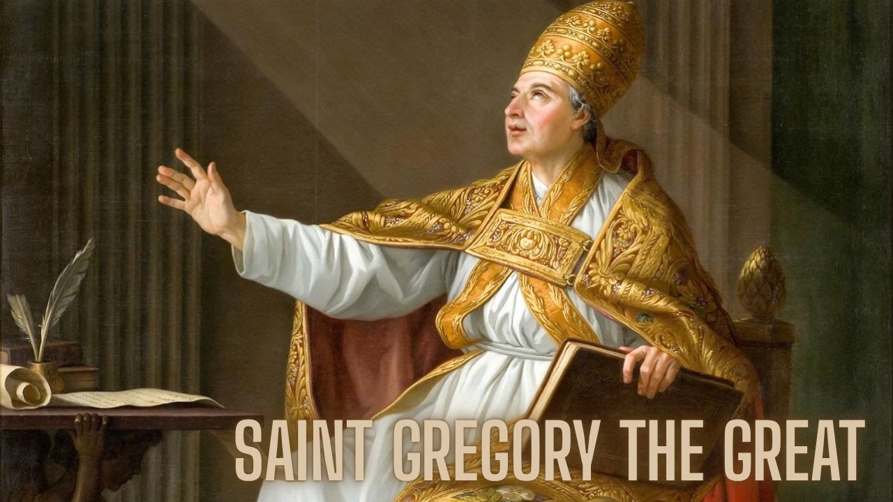Saint Gregory the Great depicted in papal vestments
