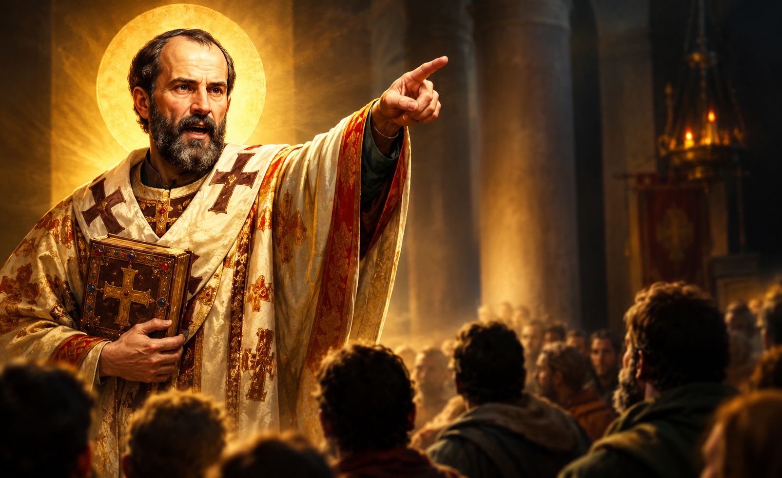 Saint John Chrysostom preaching as Archbishop of Constantinople