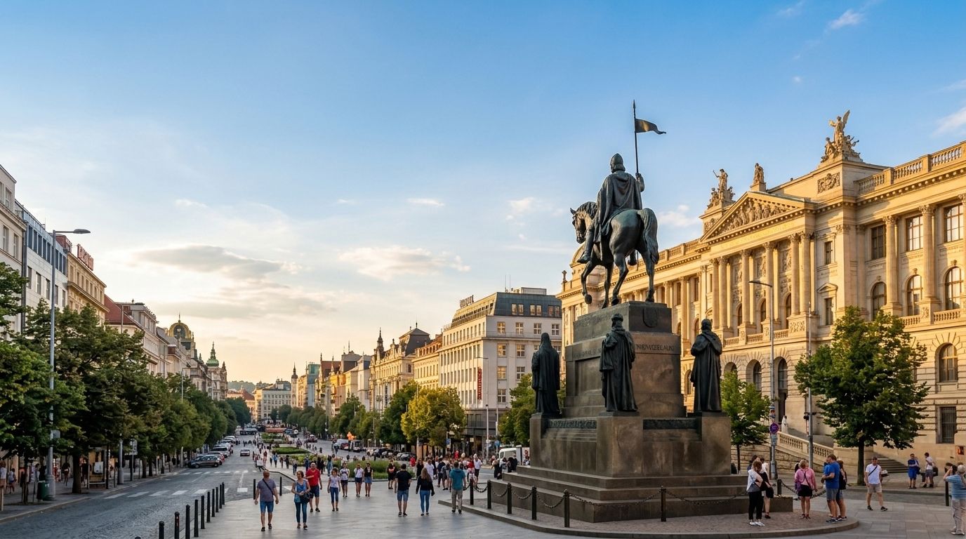 Saint Wenceslaus statue of the Duke of Bohemia in Prague