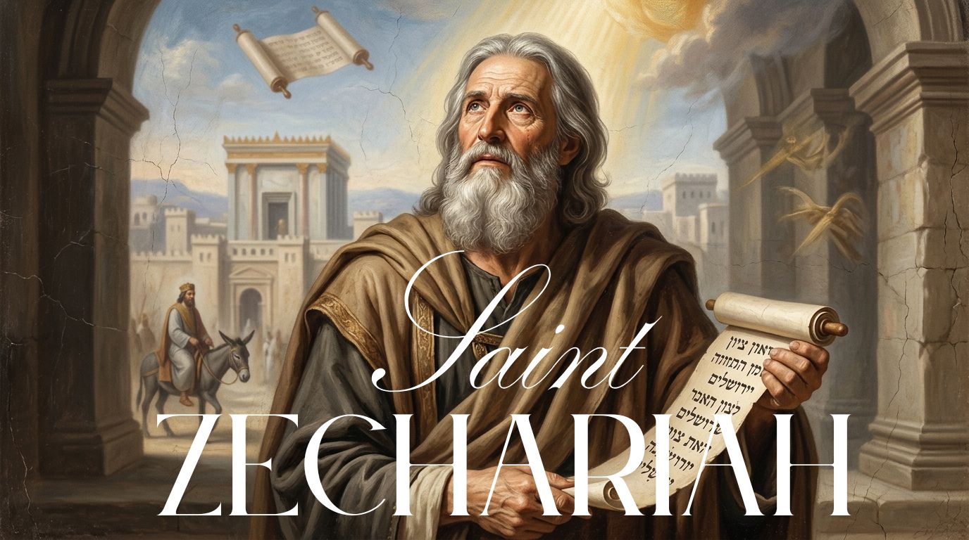 Saint Zechariah the Prophet fresco on the Sistine Chapel ceiling