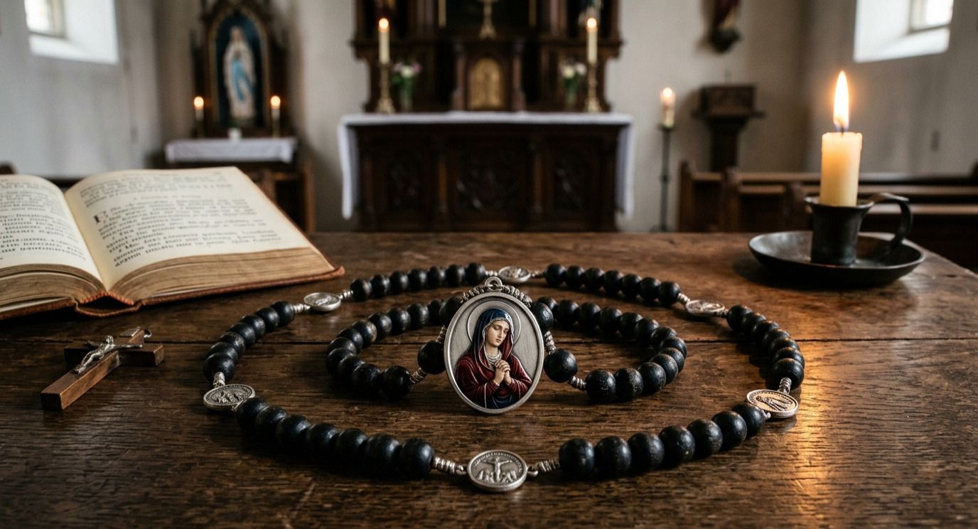 Seven Sorrows Rosary chaplet beads used for praying the Servite devotion
