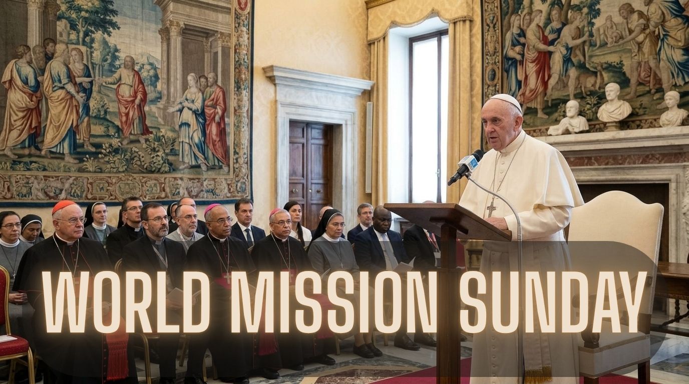 Pope Leo XIV delivering a message for World Mission Sunday 2026